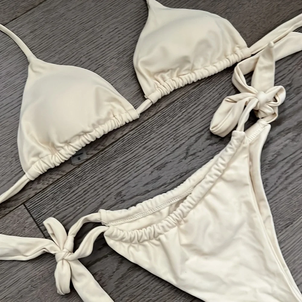 Cream String Bikini Set - Picture 4 of 5